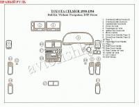 Toyota Celsior (90-94) декоративные накладки под дерево или карбон (отделка салона), полный набор, без навигации, DSP Stereo , правый руль